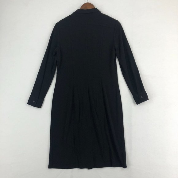 LRL Lauren Ralph Lauren Women's Size Medium Black Button Front Collared Dress - Picture 9 of 9